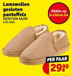 Lamswollen gesloten pantoffels