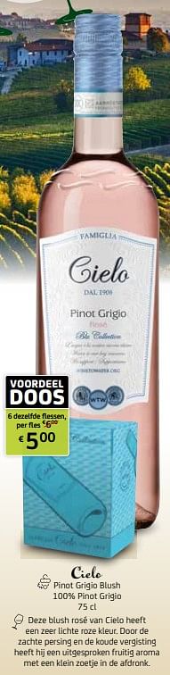 Cielo pinot grigio blush 100% pinot grigio-Rosé wijnen