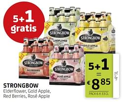 Strongbow elderflower, gold apple, red berries, rosé apple