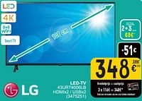 Promoties Lg led-tv 43ur74006lb - LG - Geldig van 17/09/2024 tot 30/09/2024 bij Cora