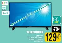 Promoties Telefunken led-tv tfl32auhd24bc - Telefunken - Geldig van 17/09/2024 tot 30/09/2024 bij Cora