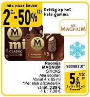 Promoties Roomijs magnum sticks - Ola - Geldig van 17/09/2024 tot 23/09/2024 bij Cora