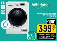 Promoties Whirlpool condensatie-droogkast fftcm118xbbe - Whirlpool - Geldig van 17/09/2024 tot 30/09/2024 bij Cora