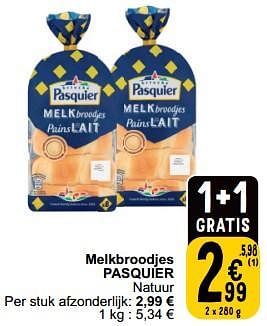 Promoties Melkbroodjes pasquier natuur - Brioche pasquier - Geldig van 17/09/2024 tot 23/09/2024 bij Cora