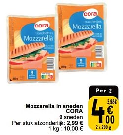 Mozzarella in sneden cora