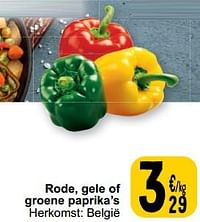 Rode, gele of groene paprika’s-Huismerk - Cora