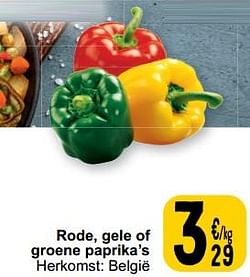 Rode, gele of groene paprika’s