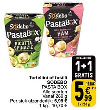 Tortellini of fusilli sodebo pasta box-Sodebo