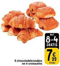 8 chocoladebroodjes en 4 croissants-Huismerk - Cora