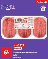 6 steaks hachés pur boeuf auchan-Huismerk - Auchan