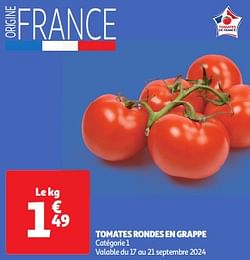 Tomates rondes en grappe