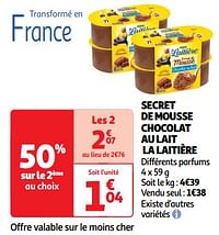 Secret de mousse chocolat au lait la laitière-La Laitiere