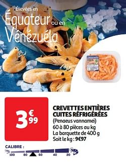 Crevettes entières cuites réfrigérées