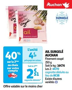 Ail surgelé auchan