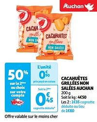 Cacahuètes grillées non salées auchan-Huismerk - Auchan