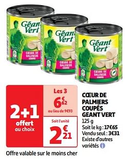 Coeur de palmiers coupés geant vert