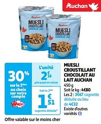 Muesli croustillant chocolait au lait auchan-Huismerk - Auchan