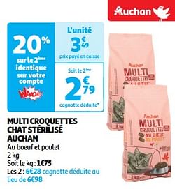 Multi croquettes chat stérilisé auchan