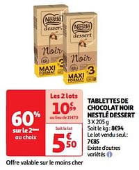 Tablettes de chocolat noir nestlé dessert-Nestlé