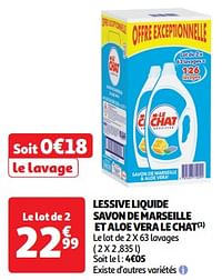 Lessive liquide savon de marseille et aloe vera le chat-Le Chat