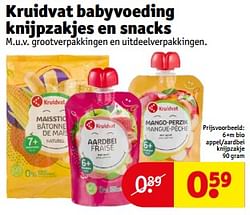 Kruidvat babyvoeding bio appel-aardbei knijpzakje