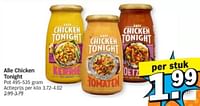 Promotions Alle chicken tonight - Produit Maison - Albert Heijn - Valide de 16/09/2024 à 22/09/2024 chez Albert Heijn