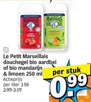 Promotions Le petit marseillais douchegel bio aardbei of bio mandarijn +limoen - Le Petit Marseillais - Valide de 16/09/2024 à 22/09/2024 chez Albert Heijn