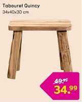 Promotions Tabouret quincy - Produit maison - Leen Bakker - Valide de 16/09/2024 à 29/09/2024 chez Leen Bakker