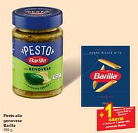 Promotions Pesto alla genovese barilla +1 paquet de penne rigate barilla gratis à l’achat d’ 1 pesto alla genovese barilla - Barilla - Valide de 18/09/2024 à 24/09/2024 chez Carrefour Express