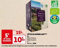 Promotions Côtes du rhône aop - Vins blancs - Valide de 17/09/2024 à 29/09/2024 chez Auchan Ronq