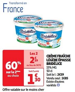 Crème fraîche légère épaisse bridélice