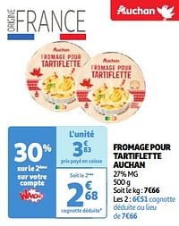 Fromage pour tartiflette auchan-Huismerk - Auchan