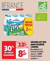 Grandlait bio demi-écrémé candia-CANDIA