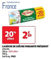 La bûche de chèvre fondante président-Président