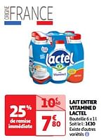 Promoties Lait entier vitamine d lactel - Lactel - Geldig van 17/09/2024 tot 23/09/2024 bij Auchan