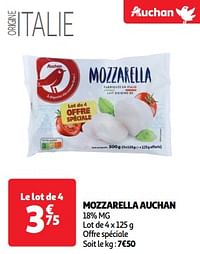 Mozzarella auchan-Huismerk - Auchan