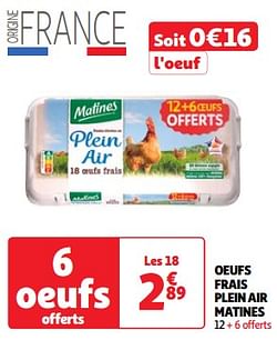 Oeufs frais plein air matines