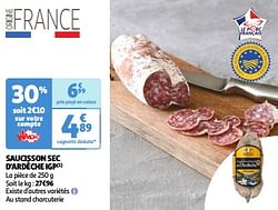 Saucisson sec d`ardèche igp