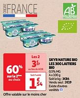 Promoties Skyr nature bio les 300 laitiers bio - Les 300 Laitiers Bio - Geldig van 17/09/2024 tot 23/09/2024 bij Auchan