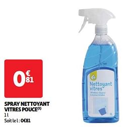 Spray nettoyant vitres pouce