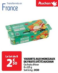 Yaourts aux morceaux de fruits d`été auchan-Huismerk - Auchan