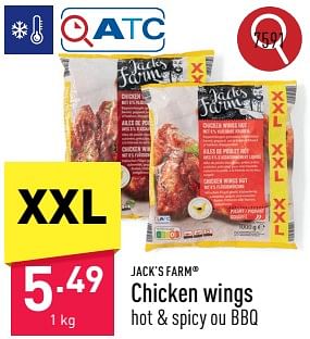 Promotions Chicken wings - Jack's Farm - Valide de 23/09/2024 à 29/09/2024 chez Aldi