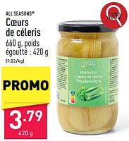 Promotions Coeurs de céleris - All Seasons - Valide de 23/09/2024 à 29/09/2024 chez Aldi