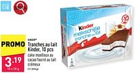 Promotions Tranches au lait kinder - Kinder - Valide de 23/09/2024 à 29/09/2024 chez Aldi