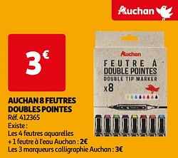 Auchan 8 feutres doubles pointes