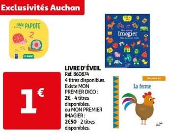 Promoties Livre d` éveil - Huismerk - Auchan - Geldig van 17/09/2024 tot 23/09/2024 bij Auchan