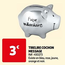 Tirelire cochon message