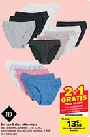 Promoties Sets van 5 slips of broekjes - Tex - Geldig van 18/09/2024 tot 30/09/2024 bij Carrefour