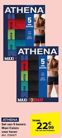 Set van 5 boxers maxi colors voor heren-Athena