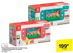 Console nintendo switch lite + animal crossing + individueel abonnement 12 maanden